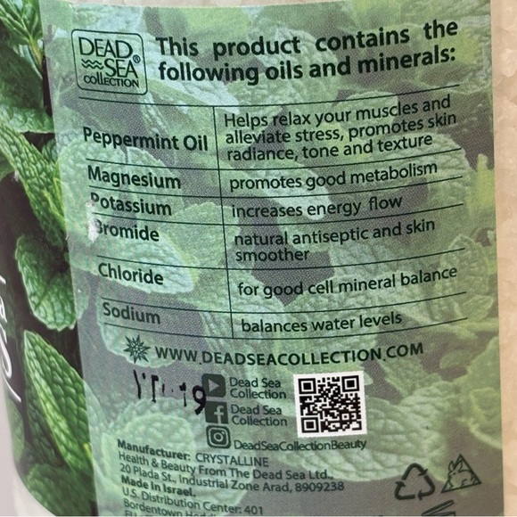 Dead Sea Collection Peppermint Bath Salts 34.2 oz Jar (2 Pack) - Picture 4 of 4